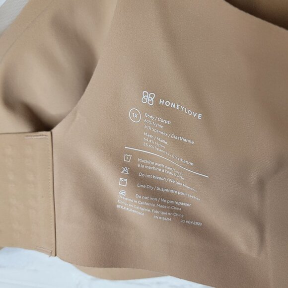 Honeylove Women's Size 1X Crossover Bra Wireless Nude Sand - Picture 4 of 4